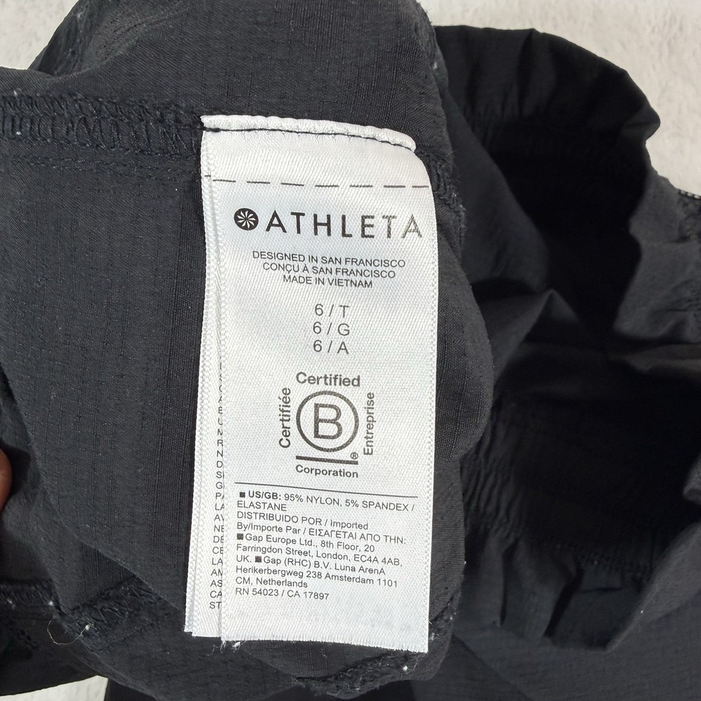 Athleta Trekkie High Rise Parachute Pant Sz 6 Tall Black #533487 Wide Leg Dance - Picture 11 of 16
